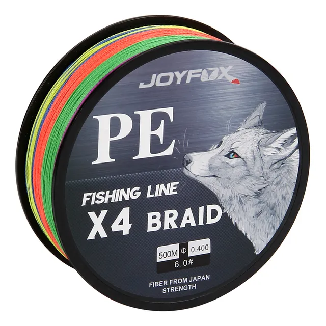 Linha multifilamento Joyfox 4 fios 500m multicolorida