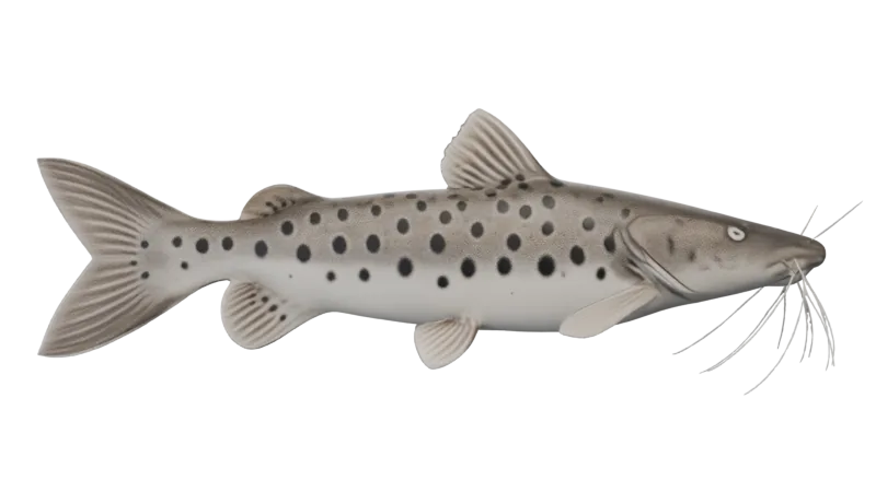 Pintado (Pseudoplatystoma corruscans) em 3D, vista de lado
