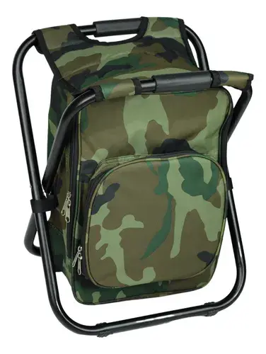 Mochila Idea Mochila Banco Cooler verde com banco dobrável integrado para pesca e camping