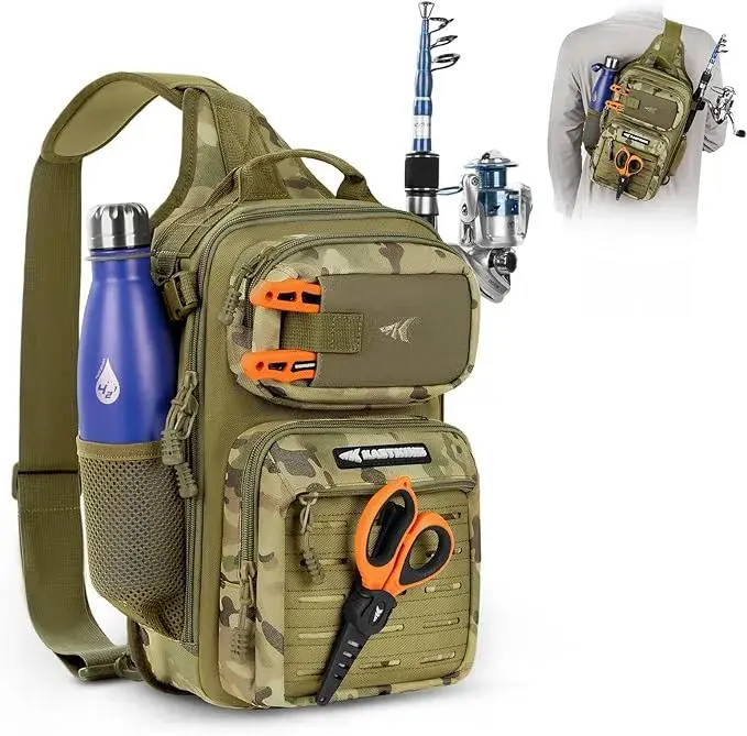 Mochila bandoleira tática KastKing BlowBak preta