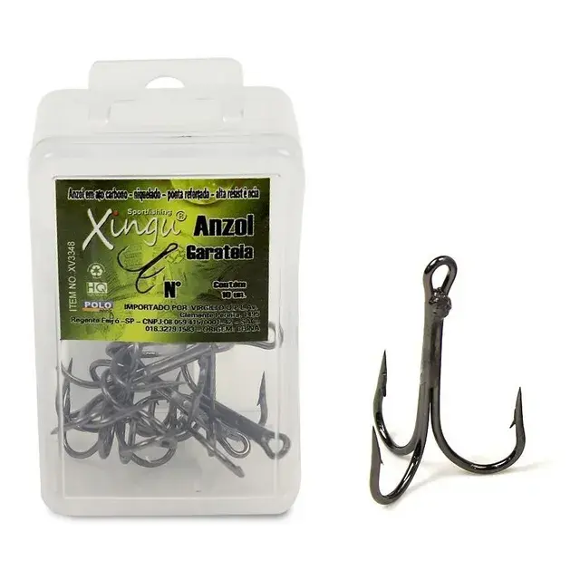 Garatéia Xingu Black 3X em aço carbono com 25 peças