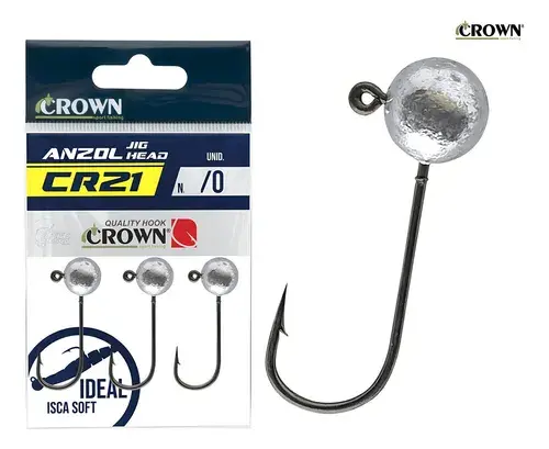 Crown Jig Head CR21 Black 5/0 20g com 3 peças