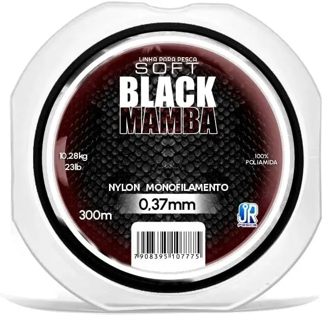 Carretel de linha monofilamento JR Pesca Soft Black Mamba preta