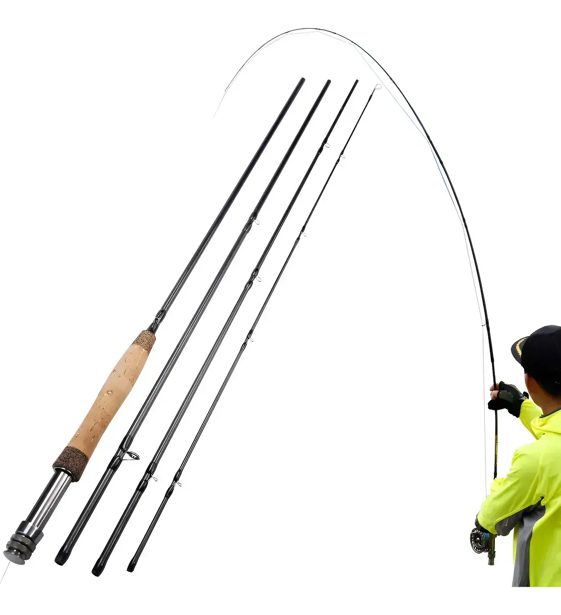 Vara Sougayilang Fly Fishing 9 pés #5 fibra de carbono 2,73m 10 guias