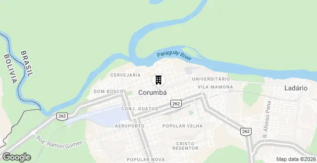 Fachada do Nacional Palace Hotel, em Corumbá
