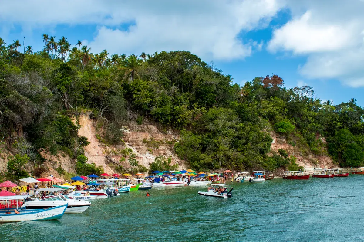 Falésia na praia de Guadalupe, em Barra do Sirinhaém