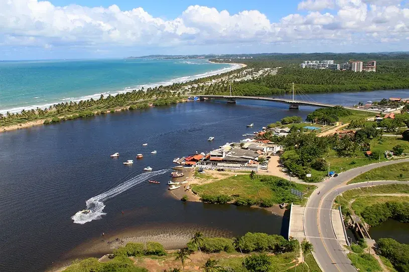Barra de Jangada, foz do Rio Jaboatão, região de Recife