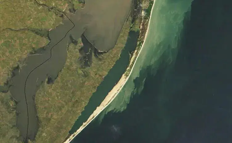 Vista aérea da Lagoa Mangueira no Rio Grande do Sul