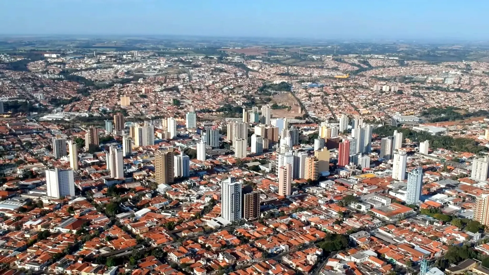 Vista aérea de Limeira, em São Paulo