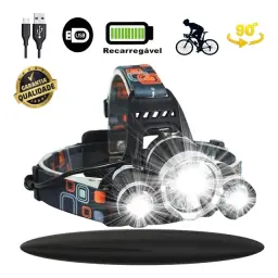 Genérica Lanterna de Cabeça Profissional 3 LEDs