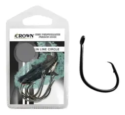 Crown In Line Circle Hook Black (6 un.)